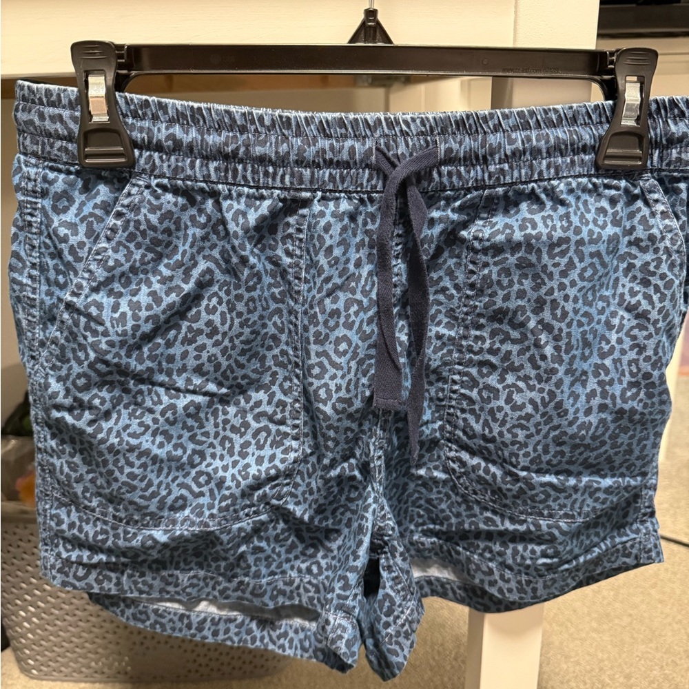 Fun and Comfy Blue Leopard Print Shorts